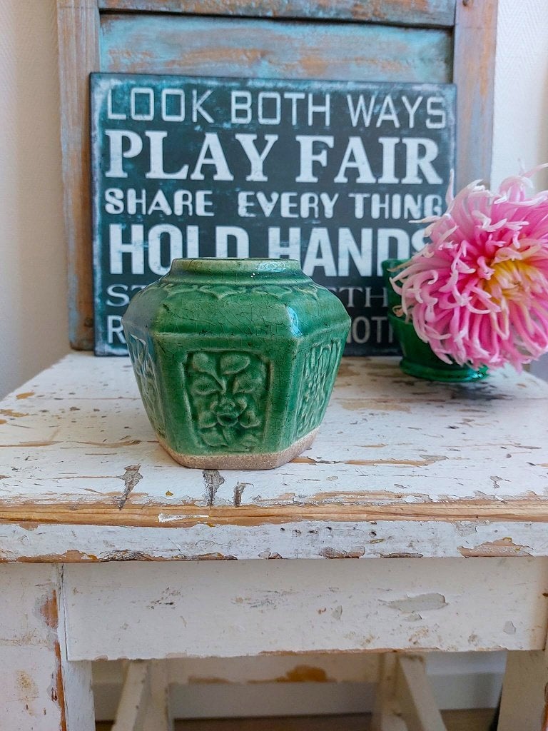 Groen gemberpotje, Antiek en Kunst, Ophalen of Verzenden