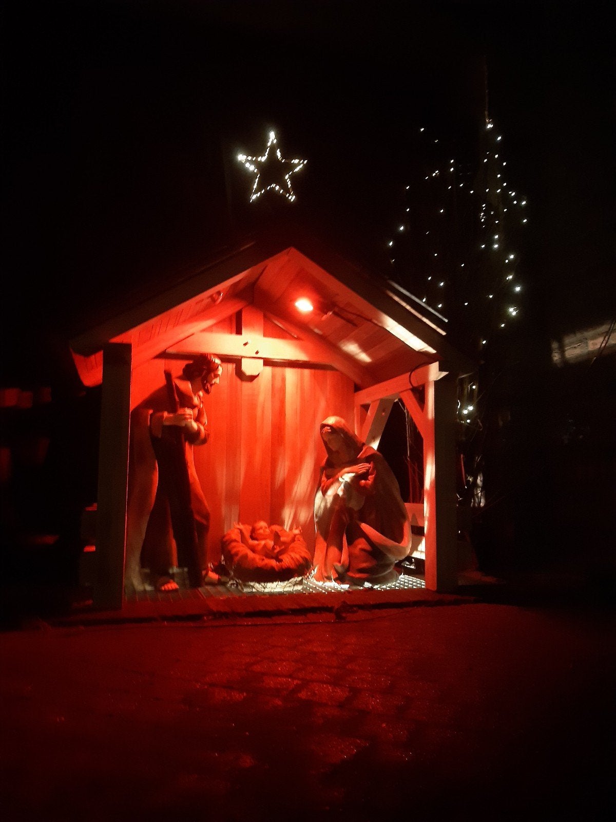 kerststal met kerstgroep groot, Ophalen