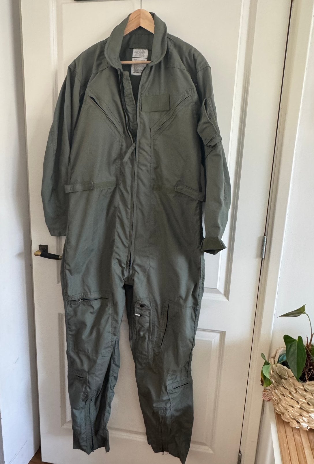 Vintage Legergroene Overall - Pilotenoverall, Ophalen of Verzenden, Gedragen