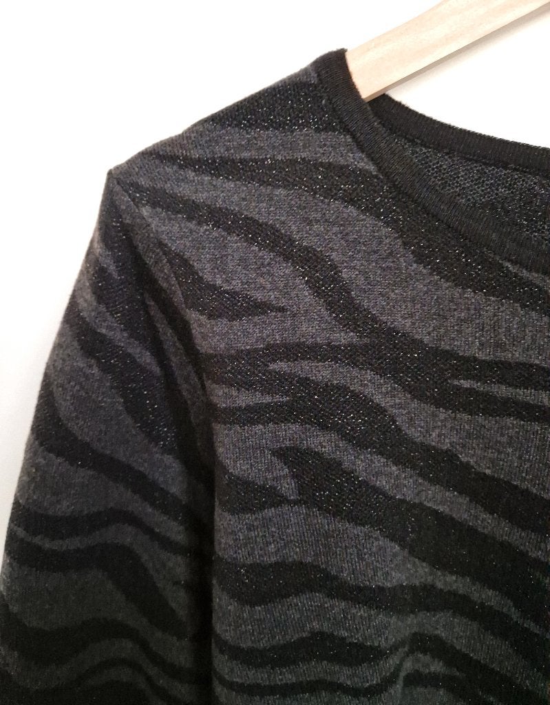 Zwarte trui met zebra print Promod maat L, Verzenden, Zwart, Maat 42/44 (L), Promod