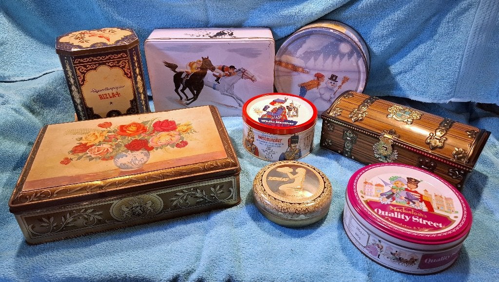 Verzameling (brocante) blikken, Verzamelen, Blikken, Ophalen of Verzenden, Gebruikt, Overige, Overige merken