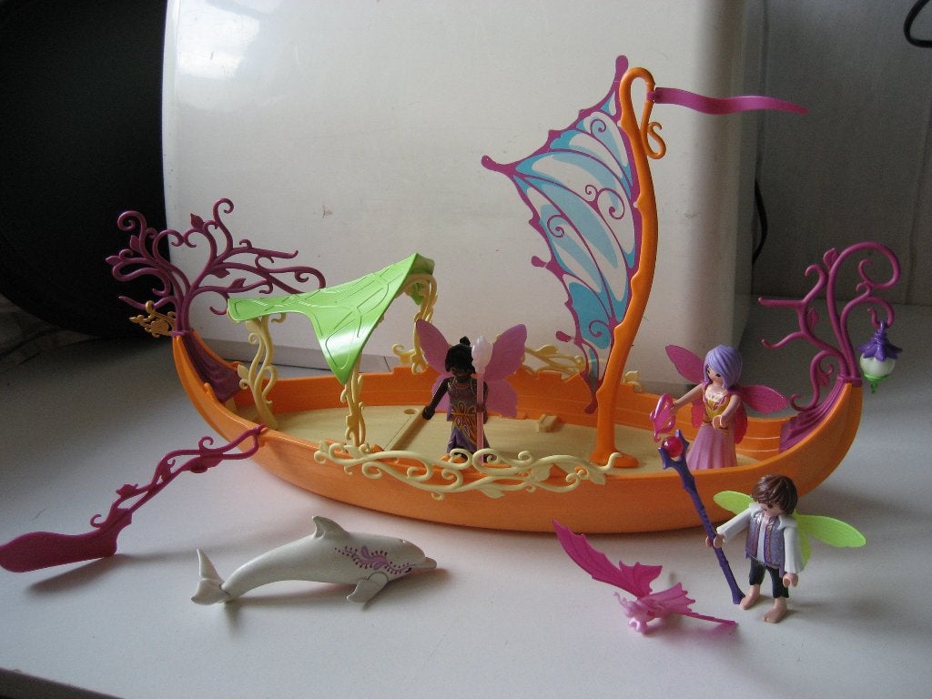 playmobil feeenboot met fairies en dolfijn, Ophalen of Verzenden, Zo goed als nieuw