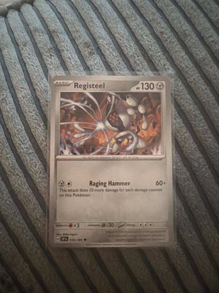 Pokémon Kaart Registeel 125/191 - Basic HP 130, Ophalen of Verzenden, Zo goed als nieuw, Losse kaart