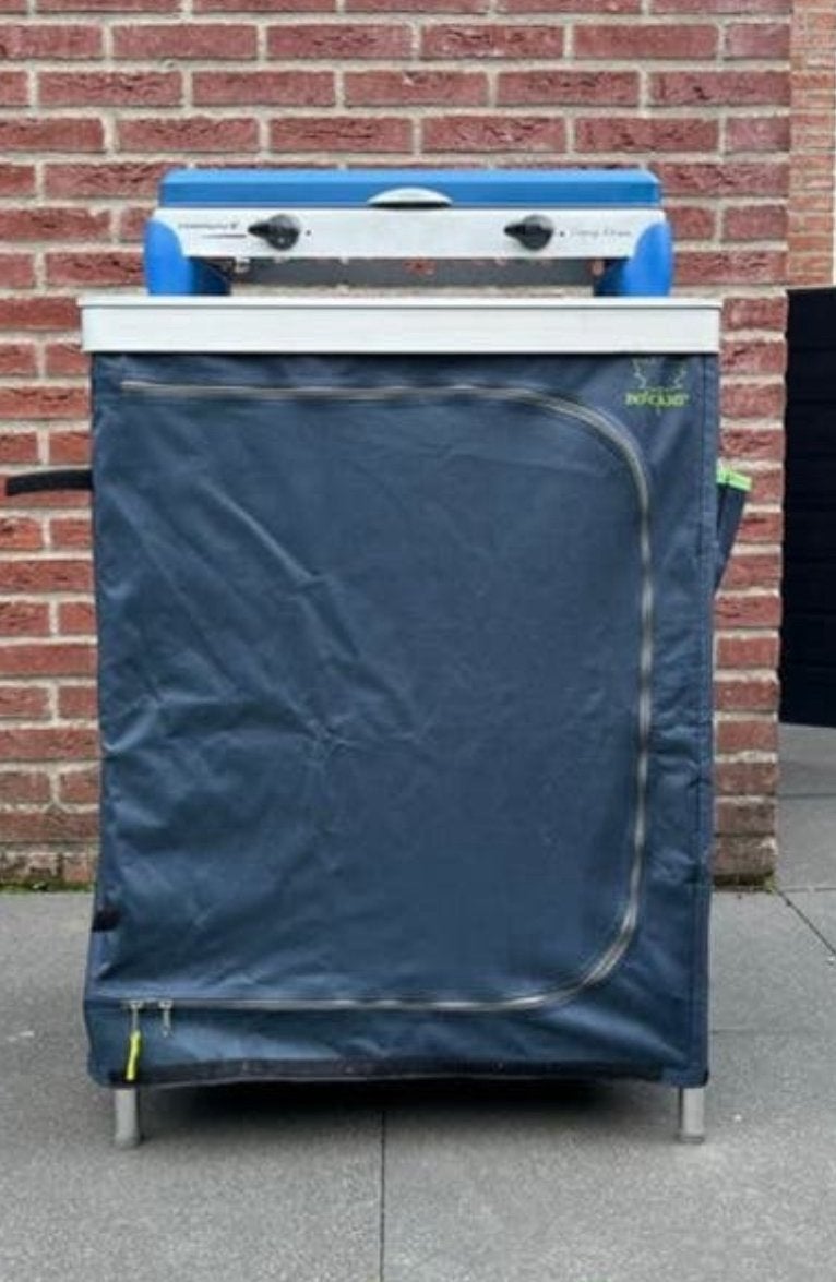 Camping gasstel + keuken, Ophalen of Verzenden, Zo goed als nieuw, Campingkast