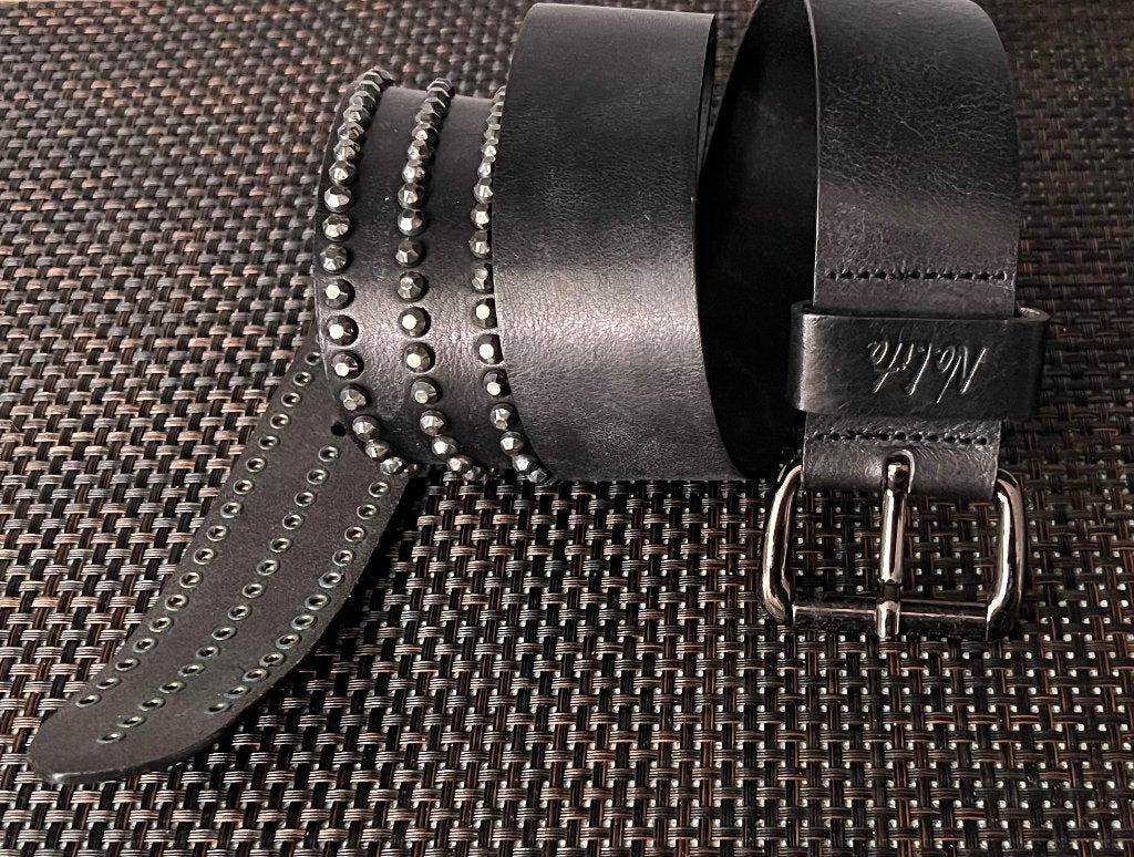 Nolita. Zwarte leren riem/ceintuur. 80 cm., Kleding | Dames, Riemen en Ceinturen, 80 tot 90 cm, 3 tot 5 cm, Heupriem, Ophalen of Verzenden