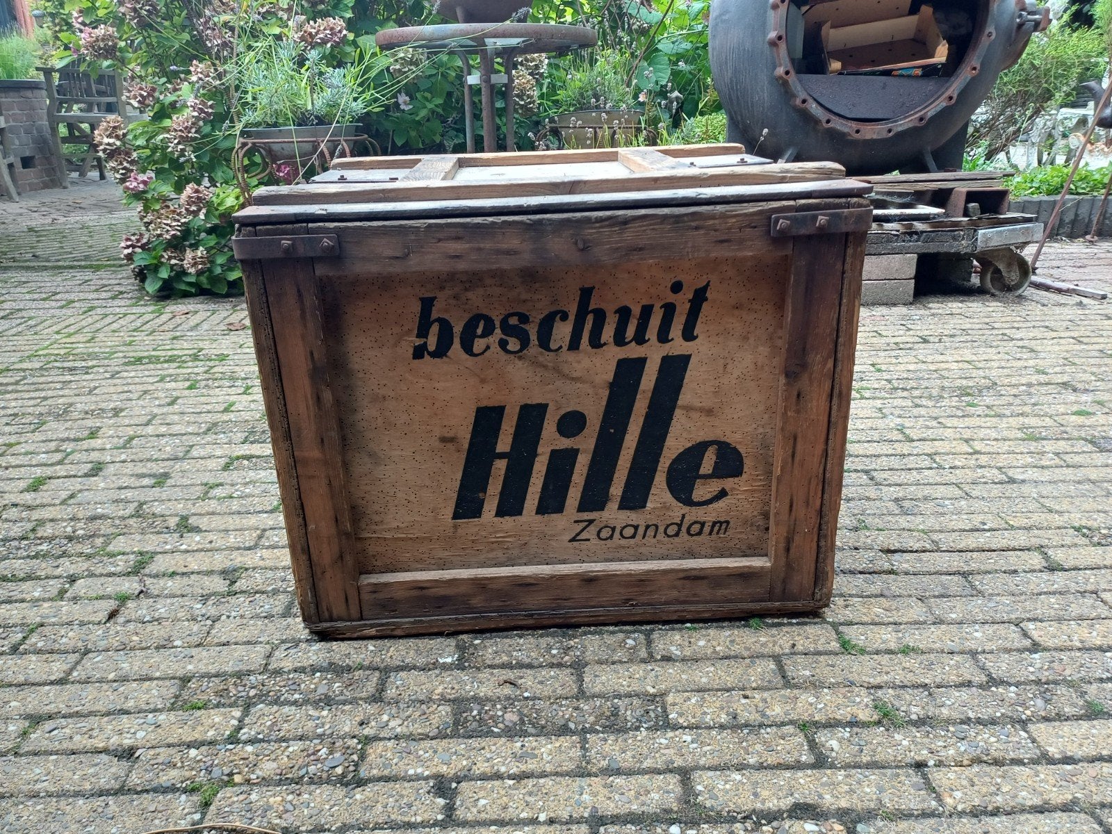 Antieke Hille beschuit transportkist - Zaandam, Ophalen