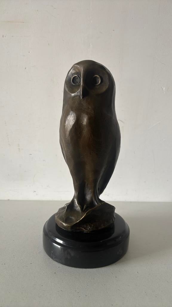 Milo brons beeld uil, Antiek en Kunst, Kunst | Beelden en Houtsnijwerken, Ophalen of Verzenden