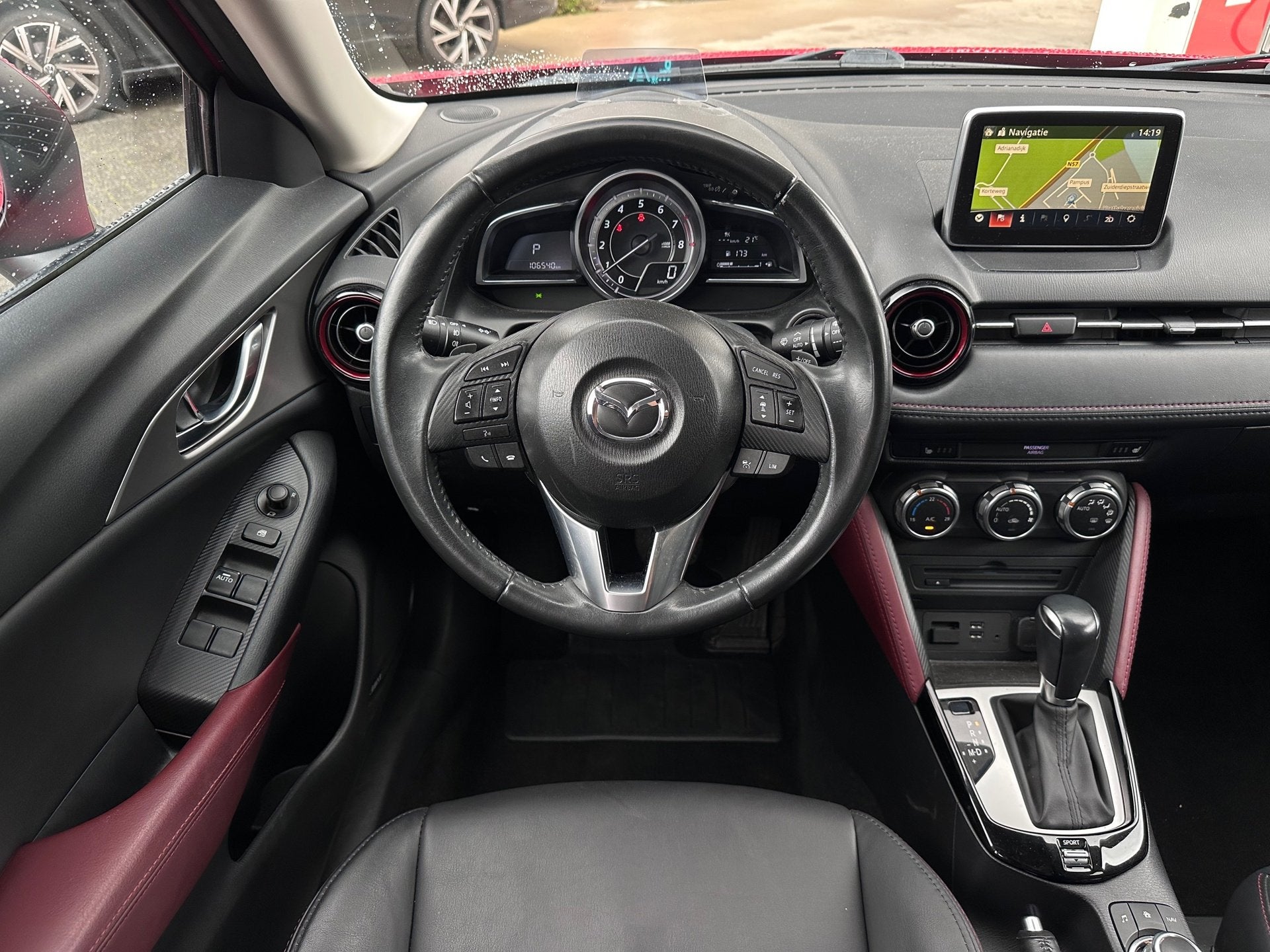Mazda CX-3 2.0 SkyActiv-G 120 GT-M|Keyless|Navi|Head-Up|Stoe, Auto's, 4 cilinders, Leder en Stof, Origineel Nederlands, SUV of Terreinwagen