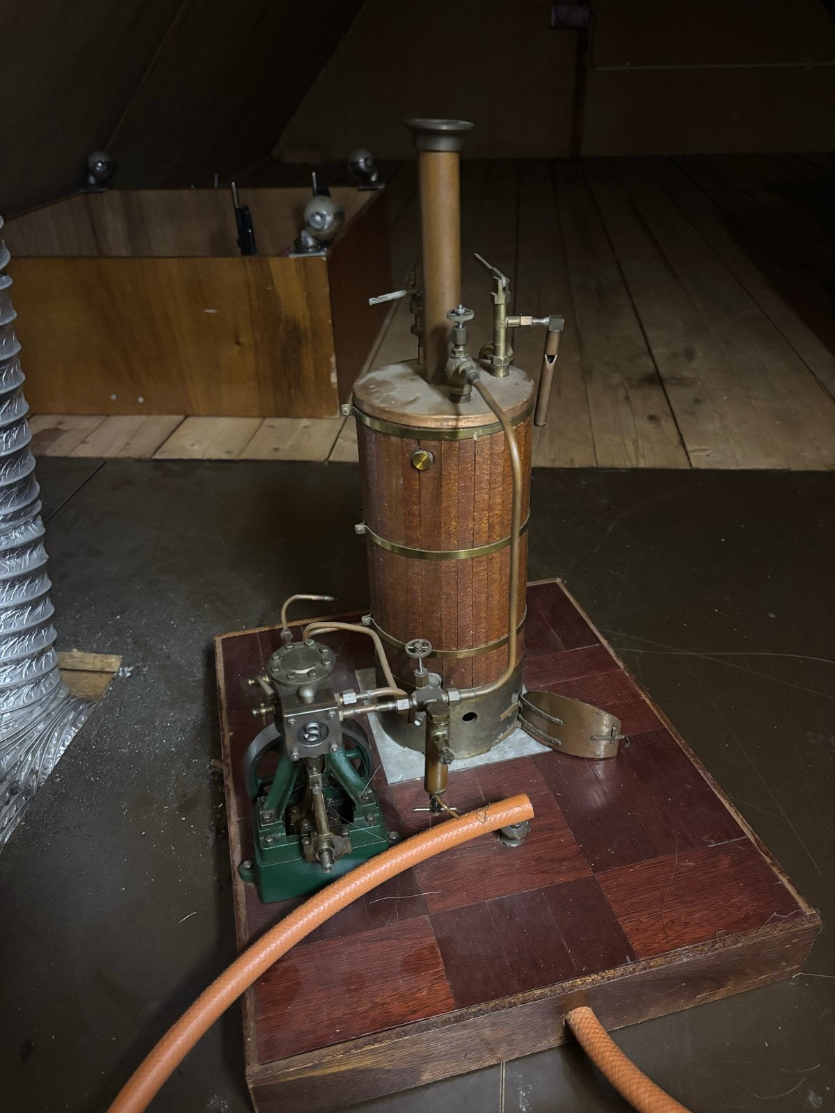 Antieke stoommachine met ketel - Modelbouw, Ophalen, Gebruikt
