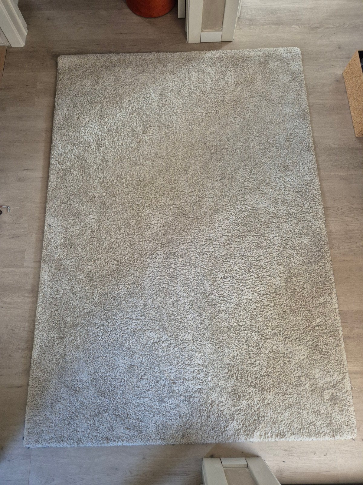 IKEA STOENSE Vloerkleed laagpolig ecru 133x195 cm, Ophalen, 100 tot 150 cm, Modern, Scandinavisch, Zo goed als nieuw