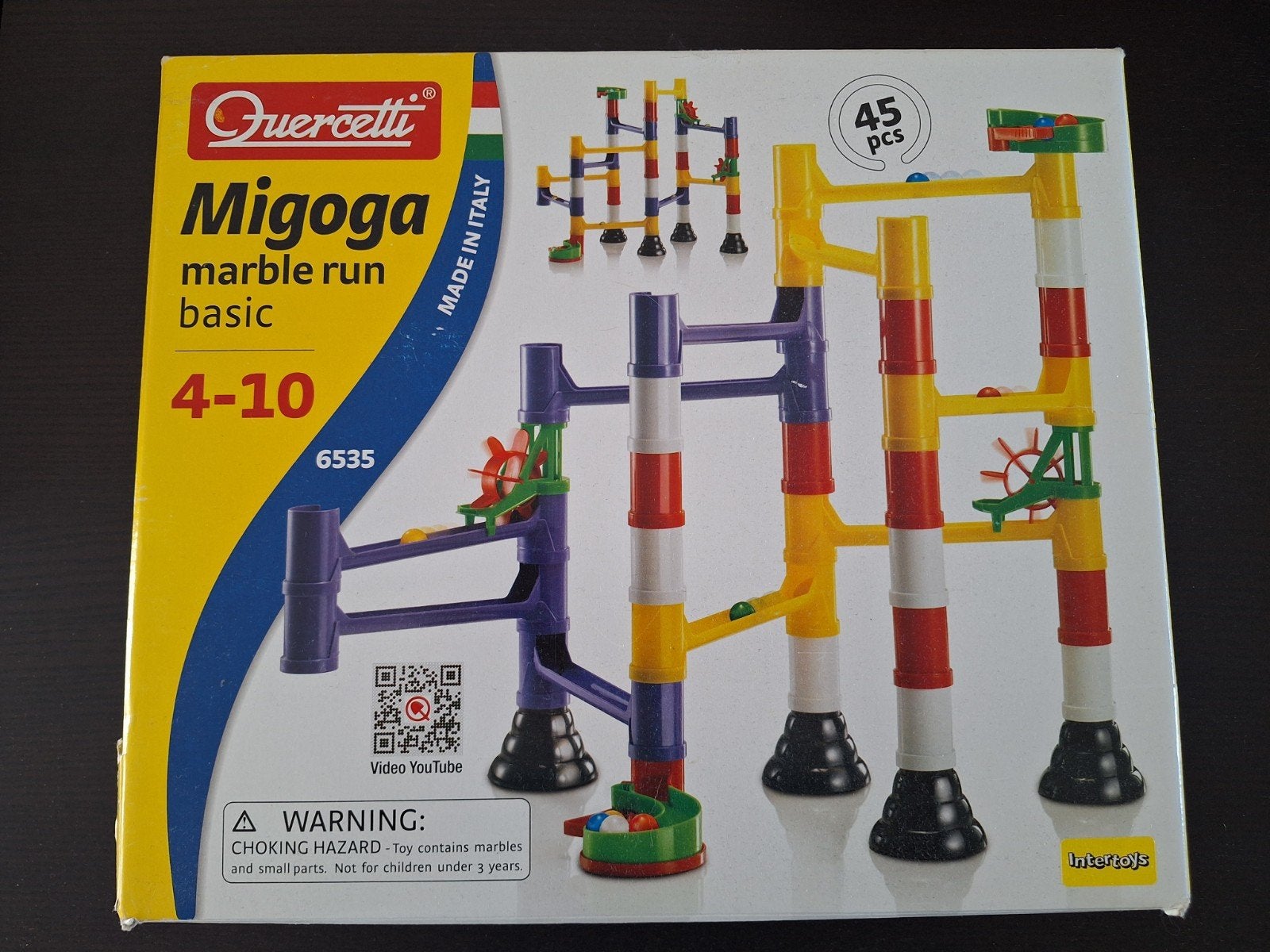 Quercetti Migoga Marble Run Basic knikkerbaan 45 stuks, Ophalen of Verzenden, Zo goed als nieuw, Bouwen
