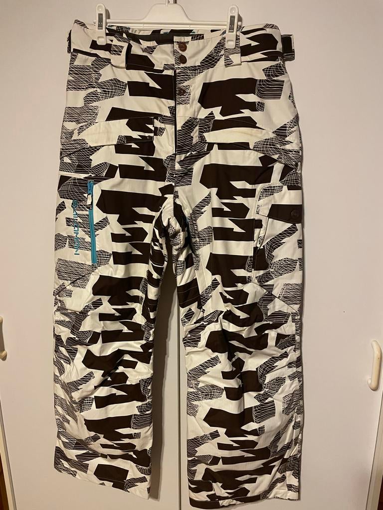 Salomon Skibroek Heren M - Bruin/Gebroken Wit met Zakken, Ophalen, Gedragen, Maat 48/50 (M), Broek