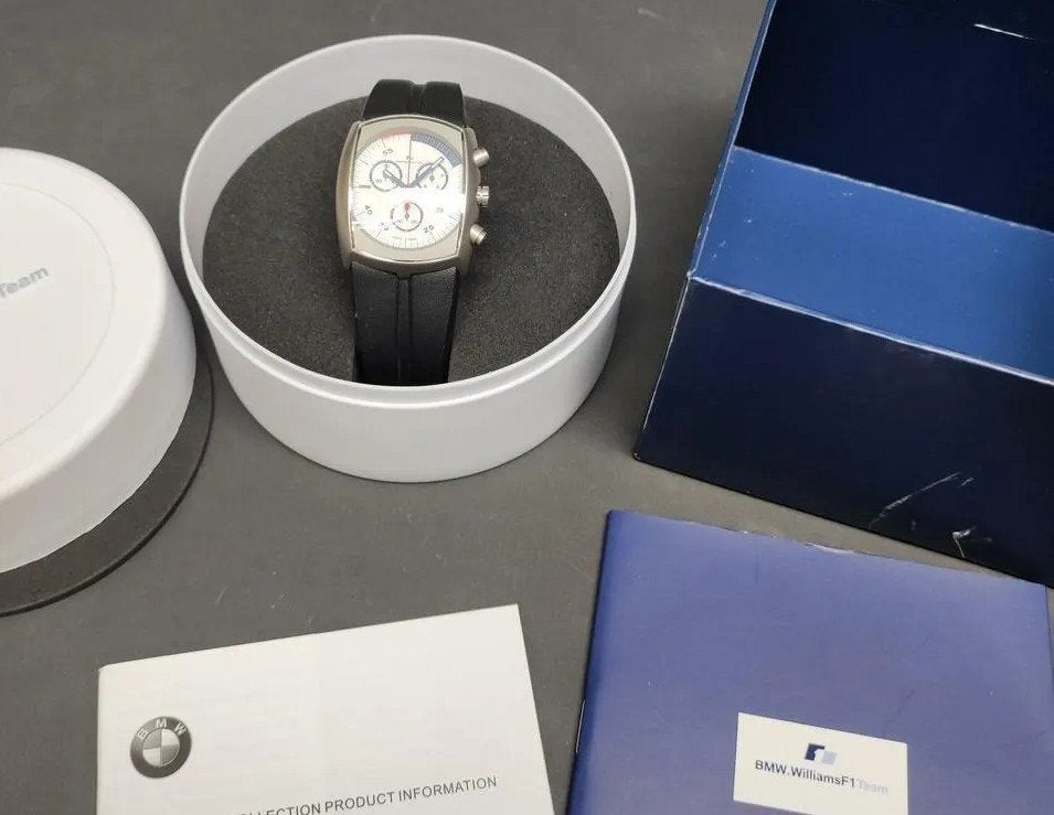 BMW WilliamsF1Team Chronograaf Horloge - Zo goed als nieuw, Overige merken, Leer, Staal, Polshorloge