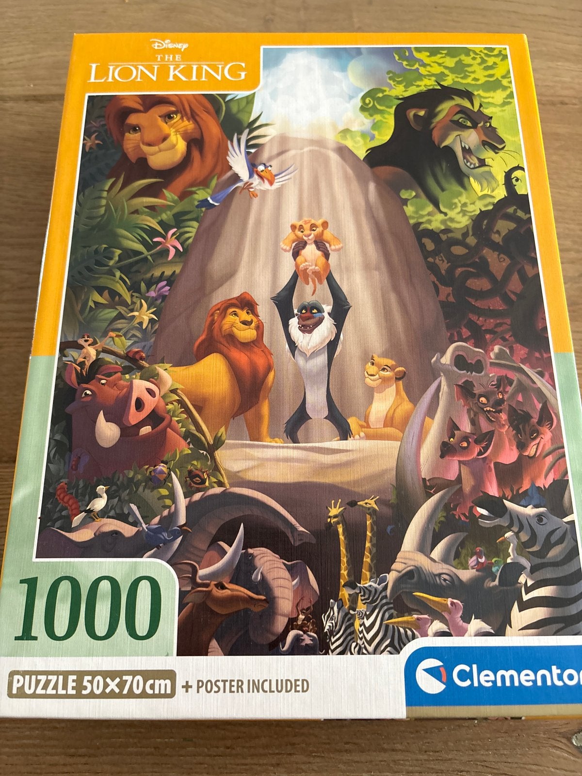 Disney The Lion King Puzzel 1000 stukjes Clementoni, Ophalen of Verzenden, Meer dan 50 stukjes, Zo goed als nieuw, 6 jaar of ouder