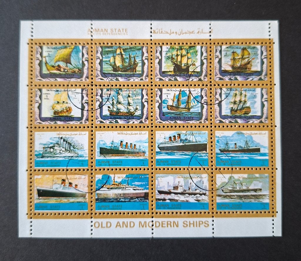 Ajman 1973 Old and Modern Ships Michel nr. 2877 t/m 2892, Postzegels en Munten, Ophalen of Verzenden, Gestempeld, Midden-Oosten