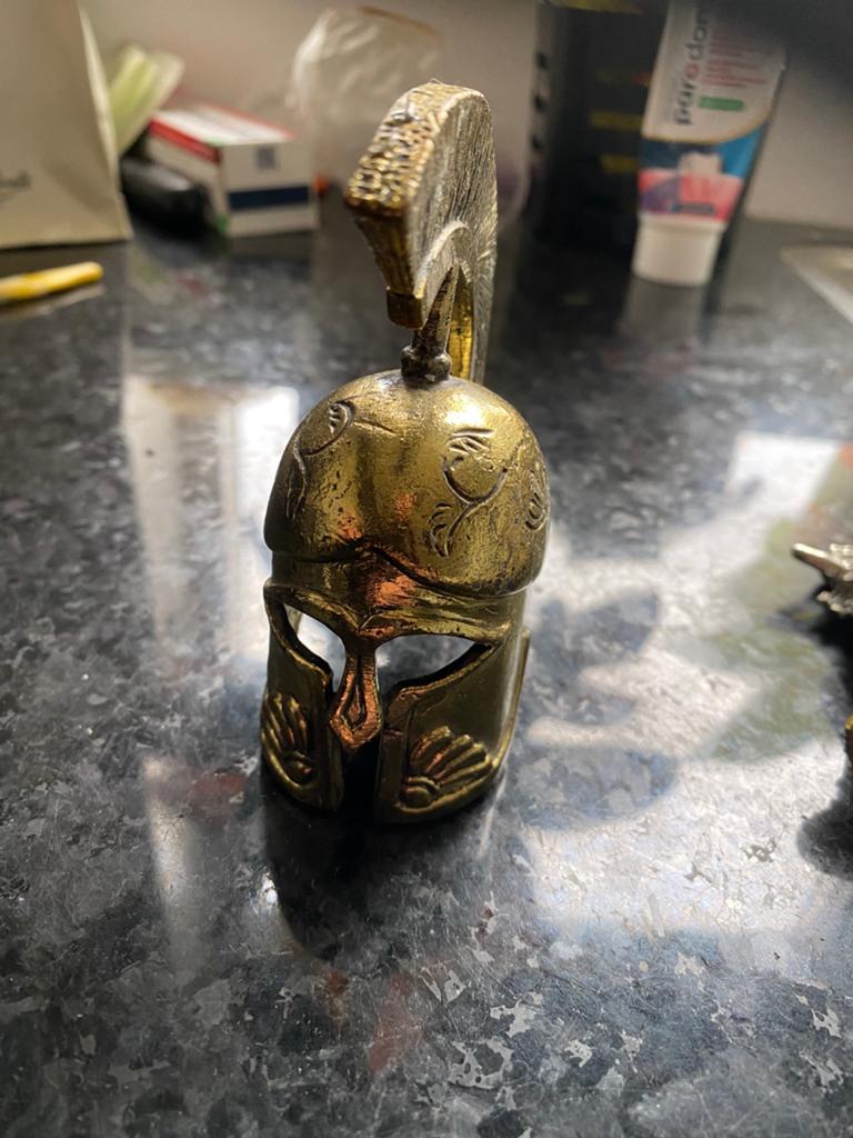 Decoratieve Spartaanse Helm - Bronskleurig Miniatuur, Ophalen