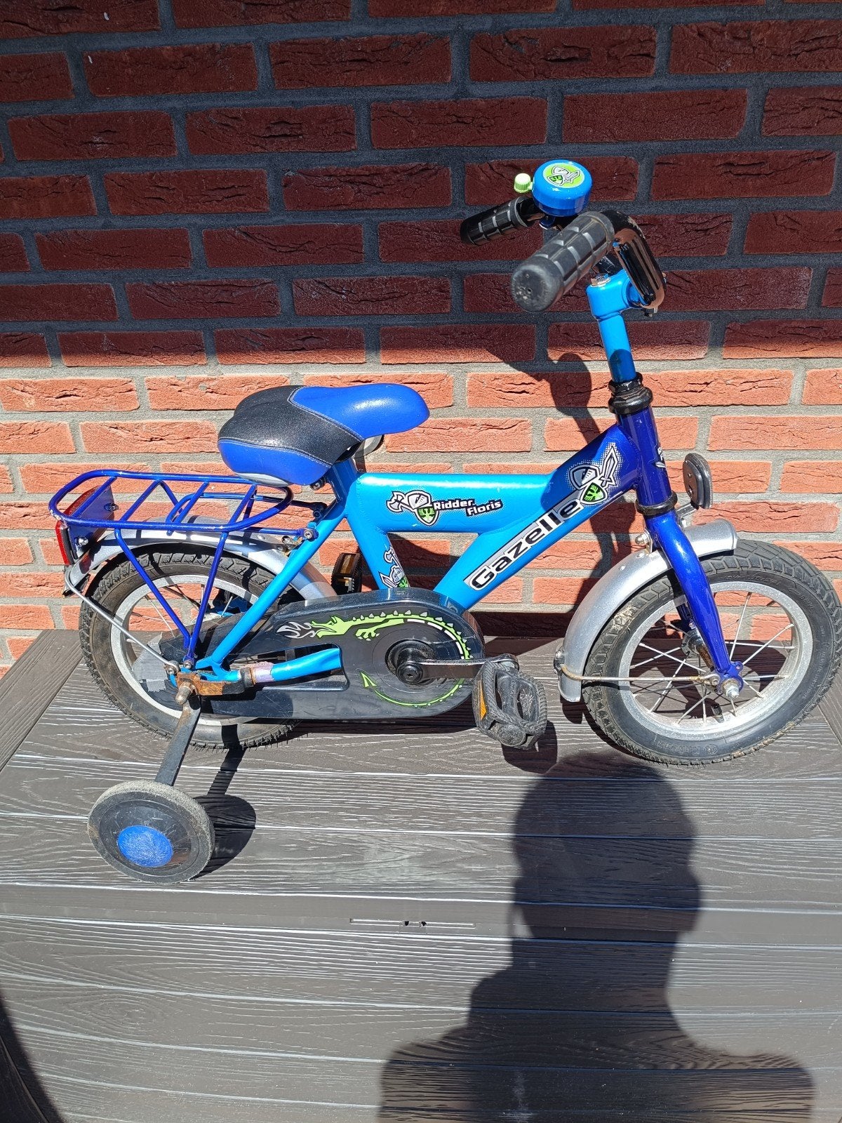 Gazelle kinderfiets met zijwieltjes - Blauw, Ophalen, Gebruikt, Minder dan 16 inch, Zijwieltjes