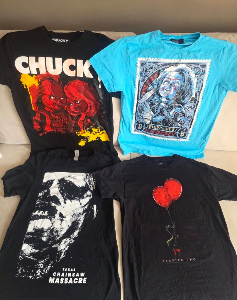 Horror 4x T-Shirts Lot - Maat S - Chucky en meer, Ophalen of Verzenden, Zo goed als nieuw