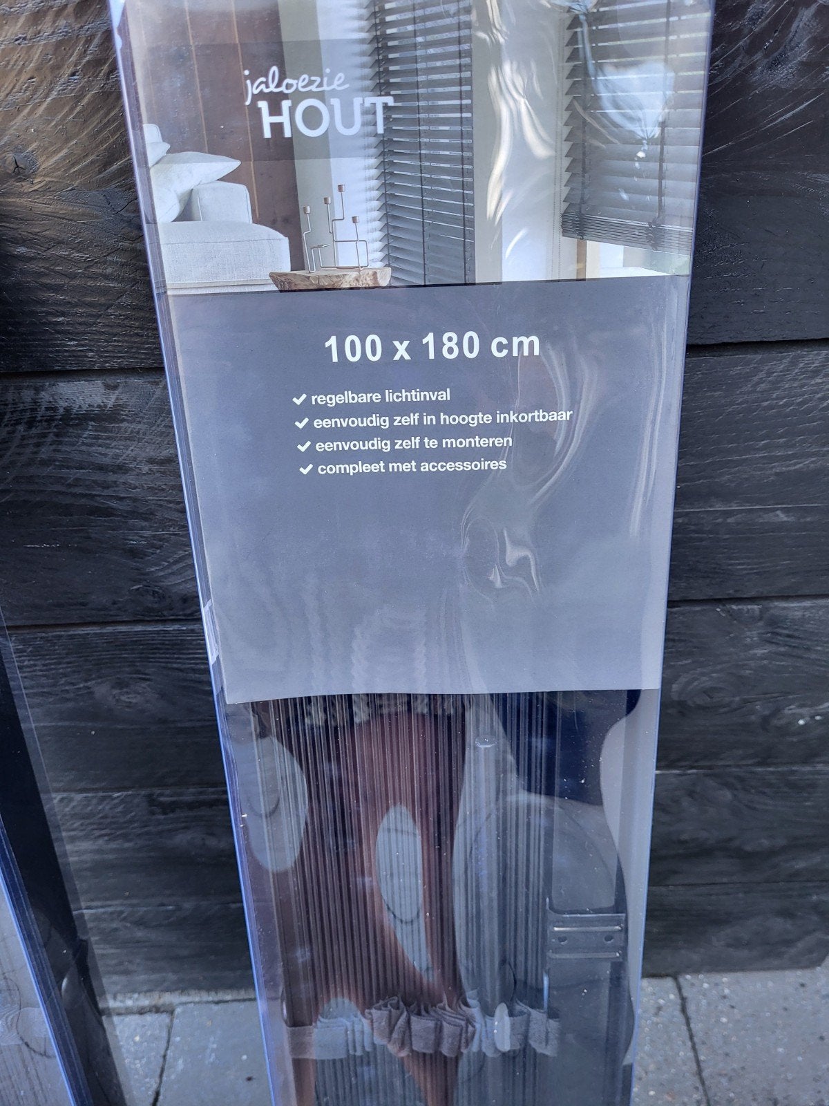 Luxaflex Houten Jaloezie Zwart 100x180 cm NIEUW, 180 cm, Zwart, Hout, Nieuw
