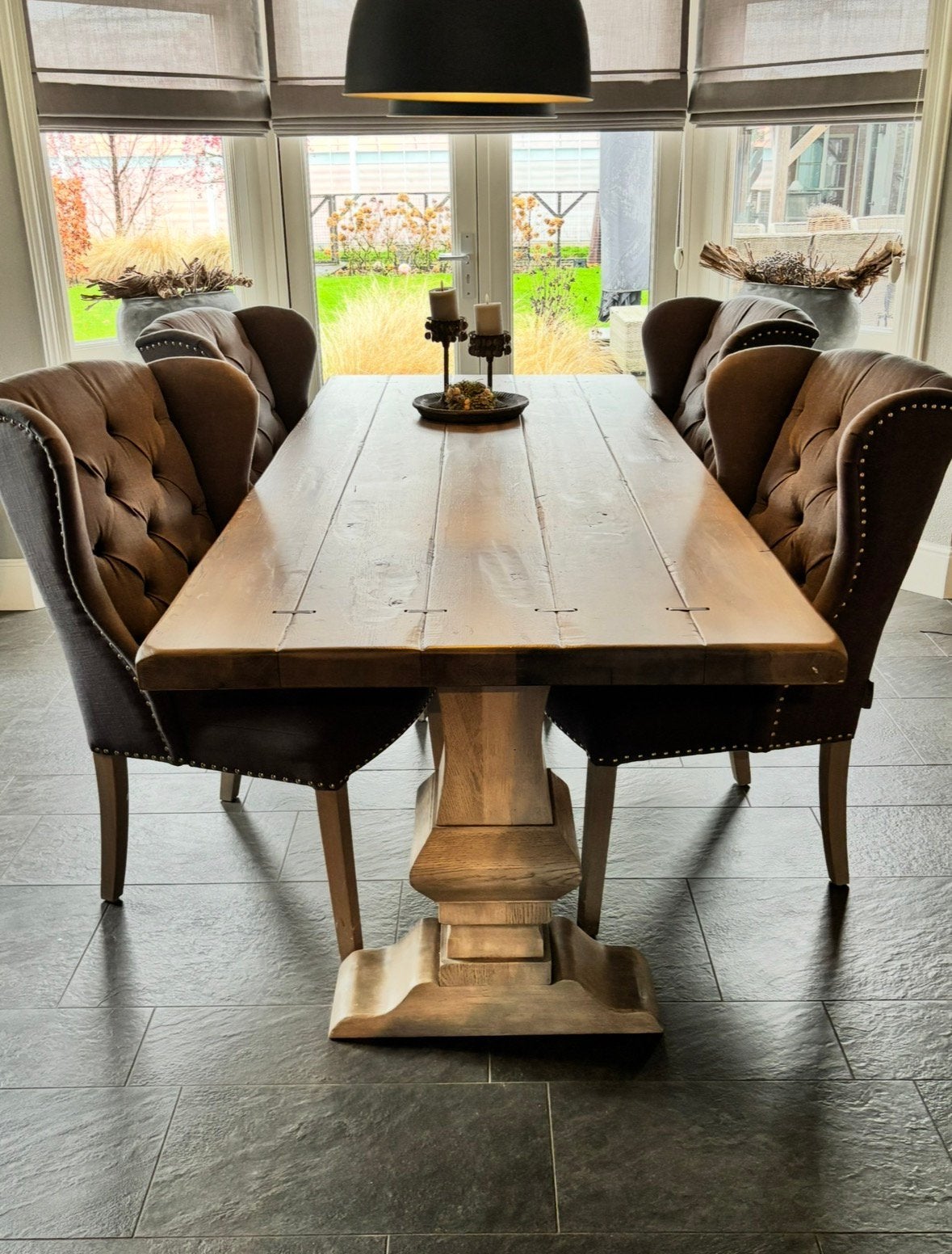 Klooster tafel met 4 stoelen te koop, Ophalen, Gebruikt, Landelijk, 4 tot 6 stoelen