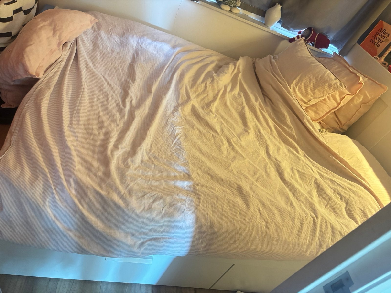 IKEA bed Brimnes serie, Gebruikt, Wit, Tweepersoons, Ophalen of Verzenden