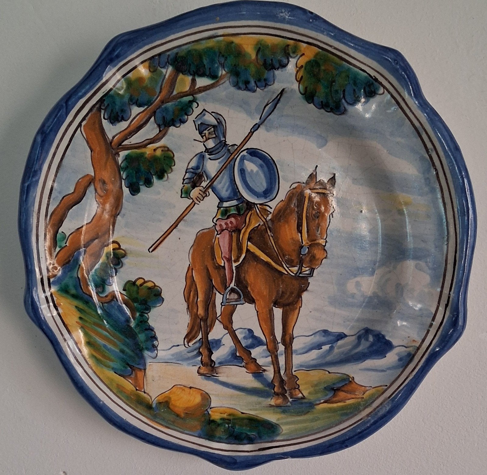 Wandbord.  TALAVARA. Don Quichot. Oud. * Zie tekst., Antiek en Kunst, Ophalen