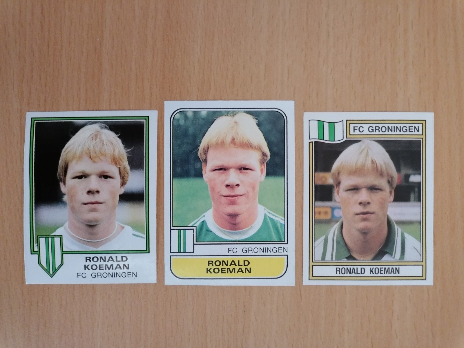 Panini Ronald Koeman recup 3x., Ophalen of Verzenden, Zo goed als nieuw, Buitenlandse clubs, Poster, Plaatje of Sticker