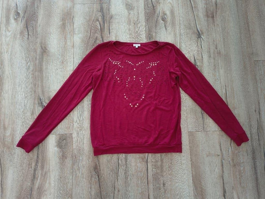 Prachtige bordeaux rode trui van River Island, longsleeve 38, Maat 38/40 (M), Ophalen of Verzenden, Onb, Rood