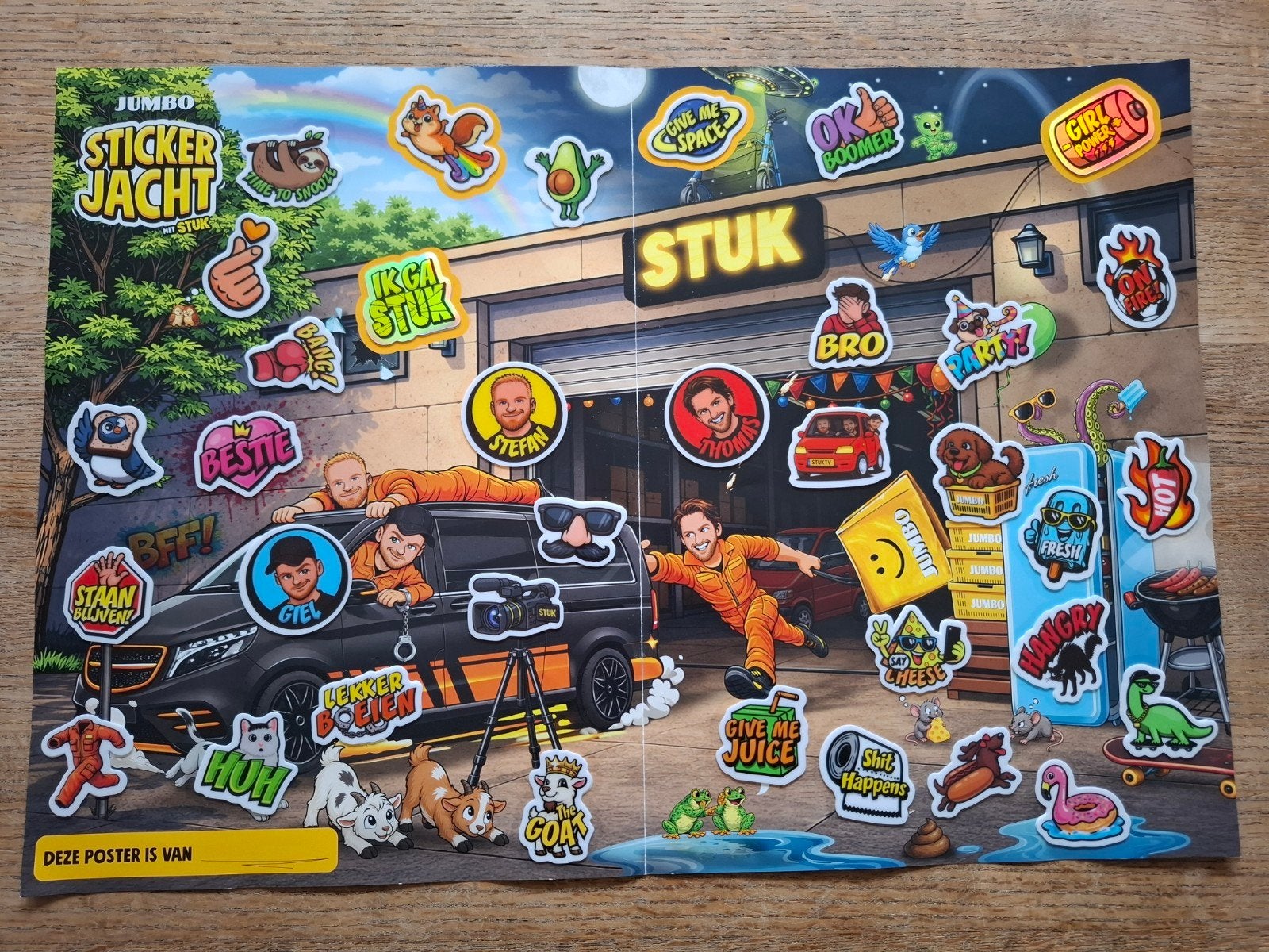Verzamelposter Jumbo stuktv Stickerjacht COMPLEET!, Hobby en Vrije tijd, Ophalen of Verzenden, Plaatje