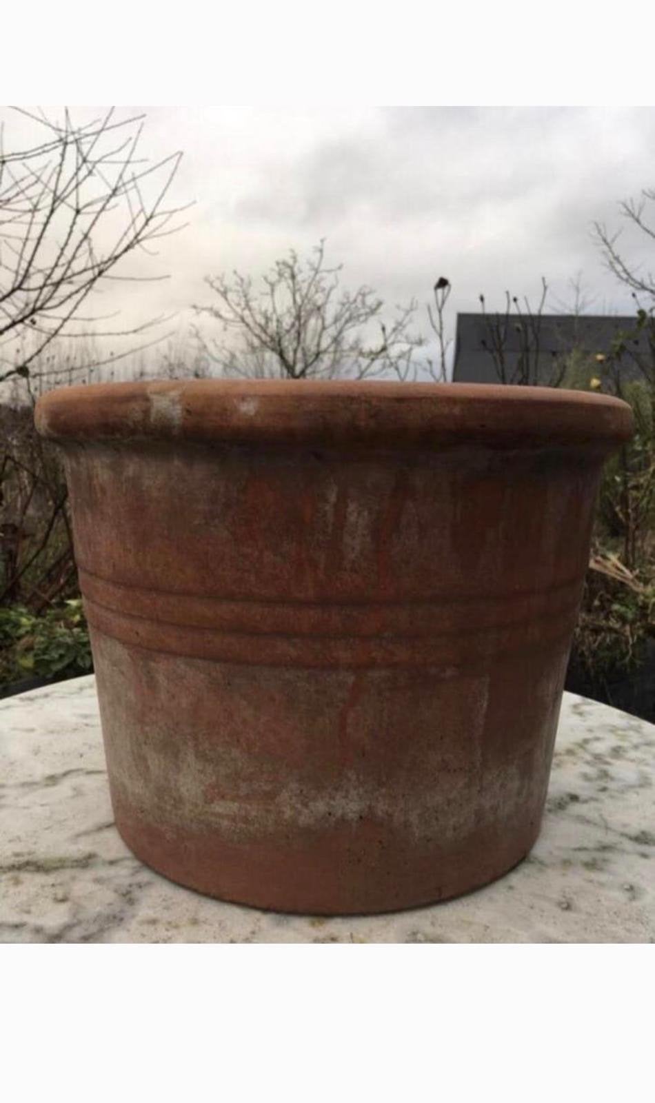 Mooie Oud Hollandse terracotta bloempot HxD 25x34cm, Gebruikt, Rond, Minder dan 40 cm, Balkon