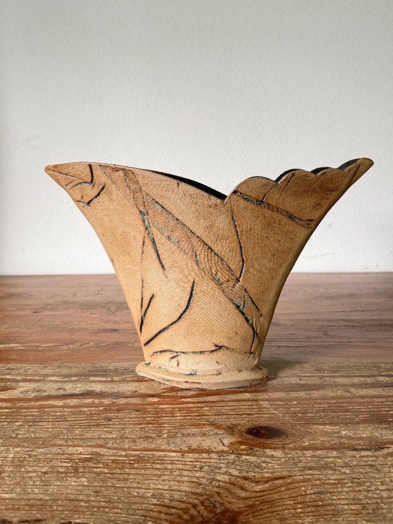 Vaas - Vintage studiokeramiek ikebana vaas, Ophalen of Verzenden