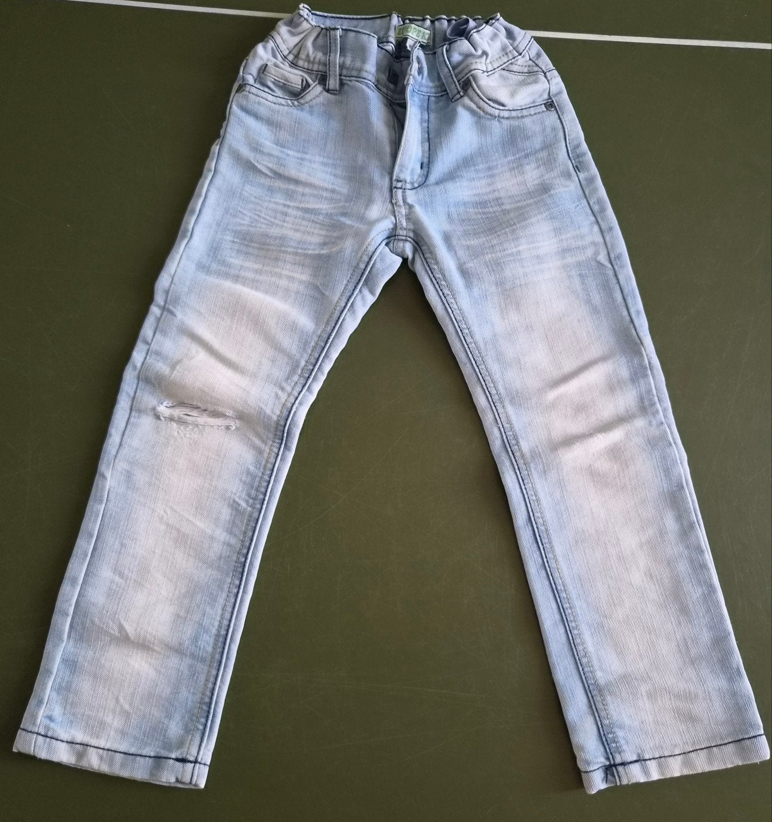 Lichtblauwe spijkerbroek Europe Kids maat 110, Broek, Gebruikt, Europe Kids, Jongen of Meisje