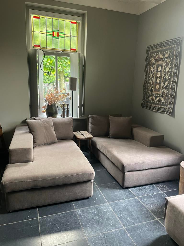 Comfortabele chaise longueset - Zo goed als nieuw, Ophalen, Zo goed als nieuw, Stof