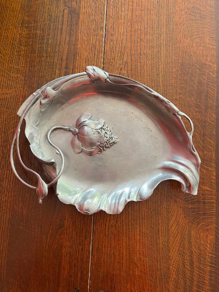 Schaal 95% tin Jugendstil Art Nouveau, Antiek en Kunst, Ophalen of Verzenden