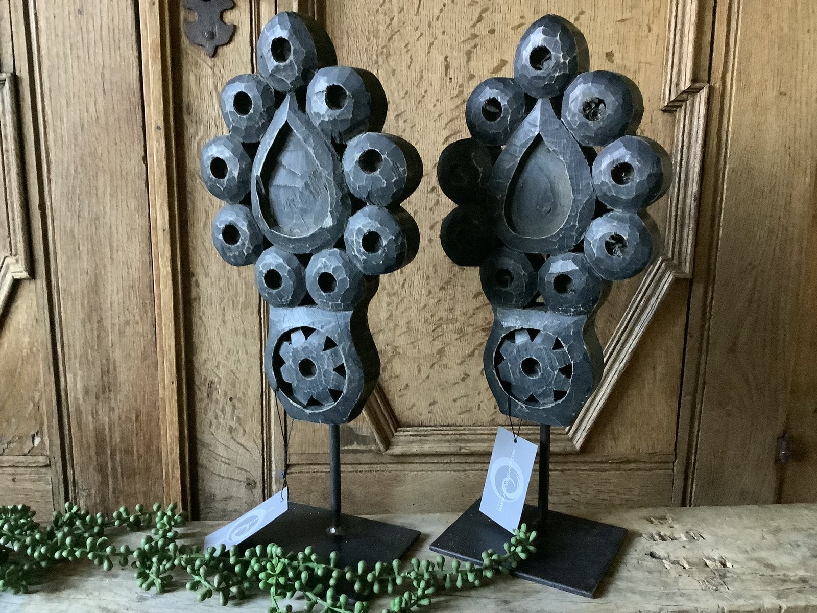 NIEUW mooie forse houten ornamenten op voet, Ophalen of Verzenden, Nieuw