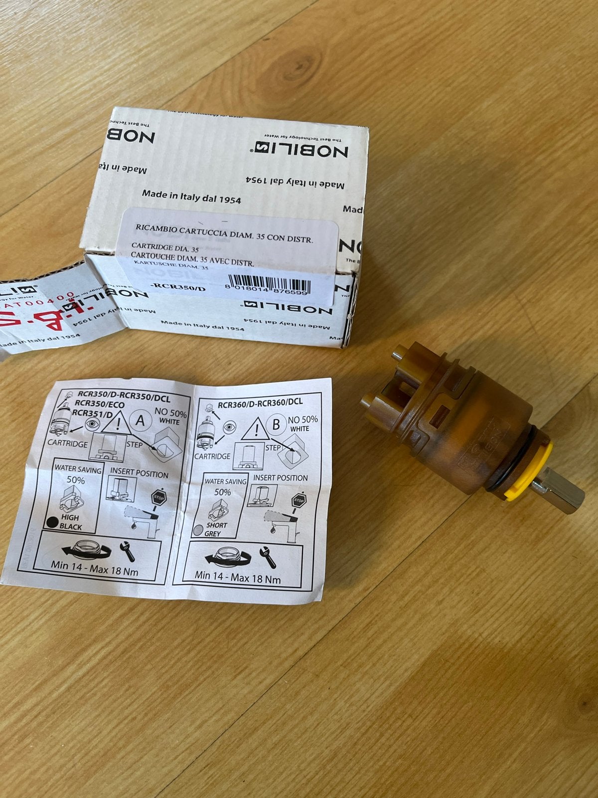 Nobili kraancartridge RCR350/D, Doe-het-zelf en Verbouw, Geisers en Boilers, Ophalen, Boiler, Minder dan 20 liter, Minder dan 3 jaar oud