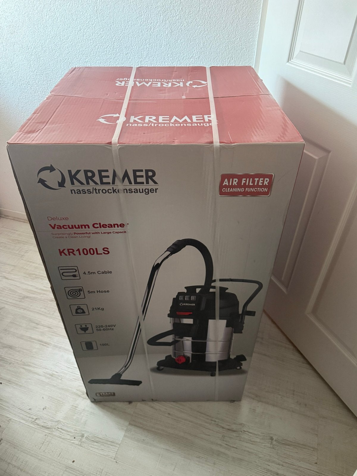KREMER KR100LS Nat/Droog Industriële Stofzuiger 100L, Ophalen, Nieuw, Industriële stofzuiger, 2000 watt of meer