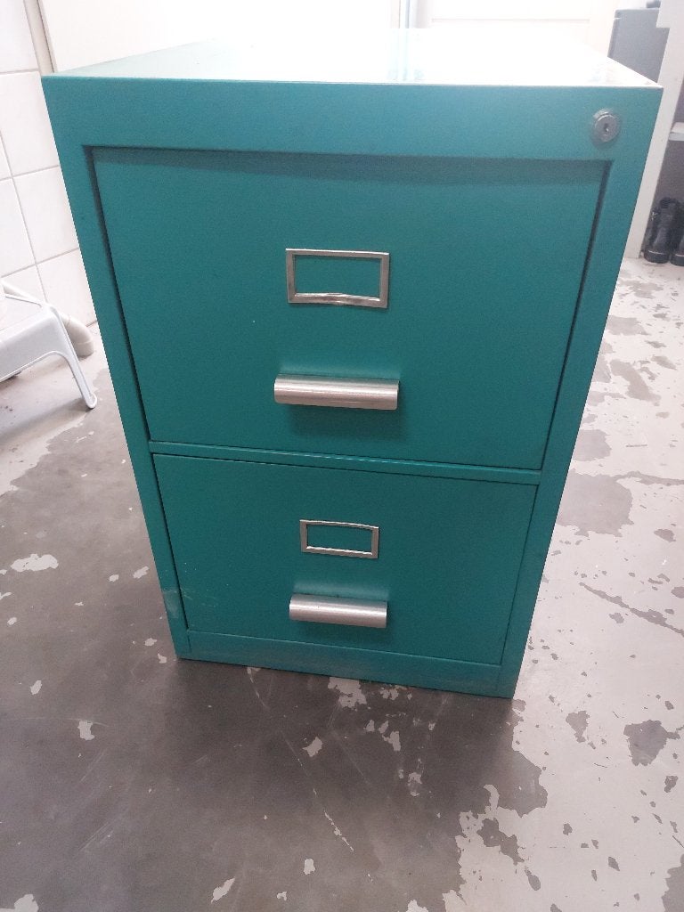 Ladenkast staal met 2 lades, beschadigd, vintage, Ophalen, Minder dan 50 cm, Gebruikt, 3 of 4 laden