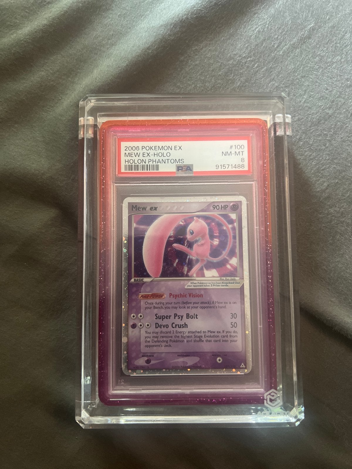 Mew ex Holon Phantoms PSA 8 Pokémon kaart, Hobby en Vrije tijd, Ophalen, Zo goed als nieuw, Losse kaart, Foil