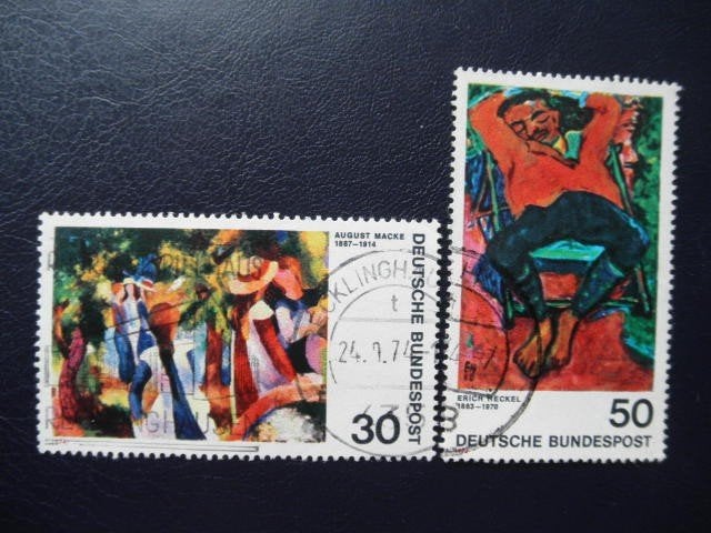 Postzegels Duitsland 1974 Impressionisme (2)., Ophalen of Verzenden, BRD, Gestempeld