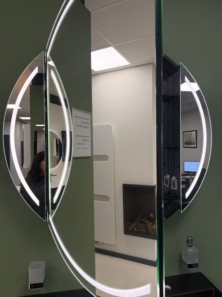 Hipp spiegelkast rond met ledverlichting 100 cm NIEUW!, Huis en Inrichting, Ophalen, Spiegelkast, Nieuw, 50 tot 100 cm