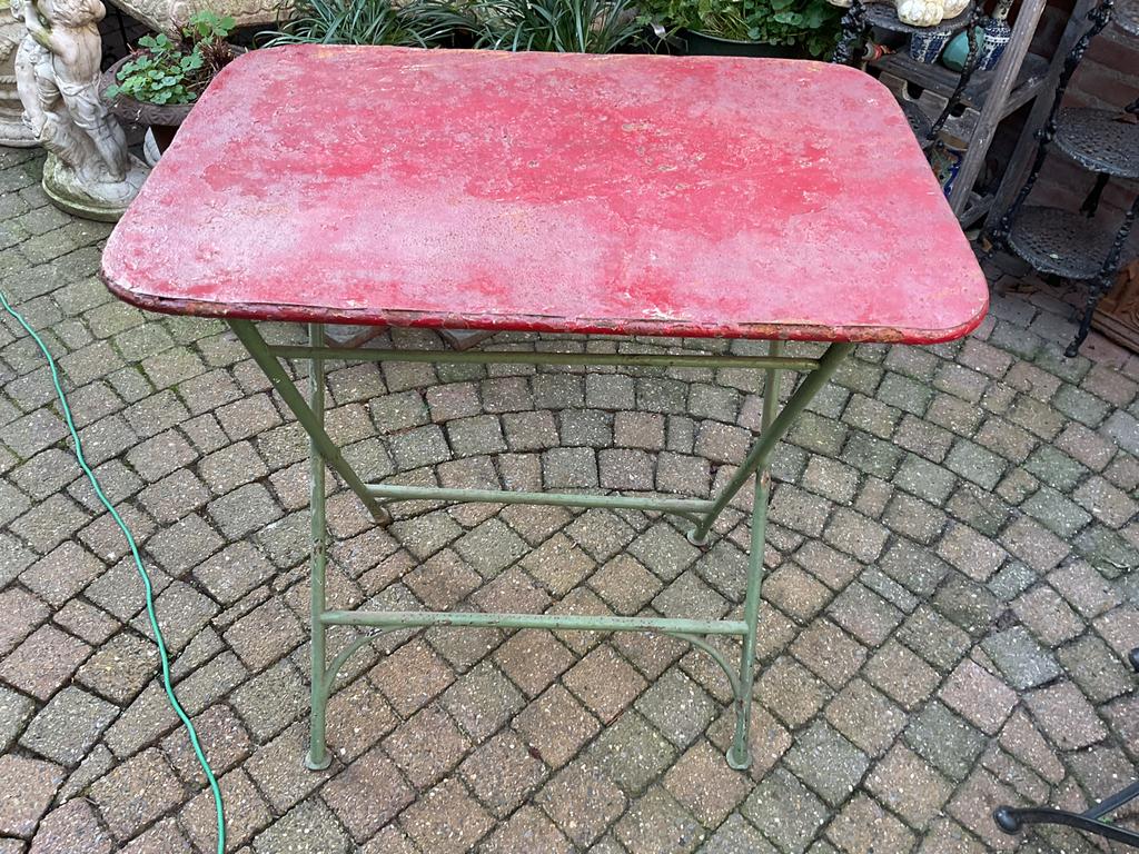 Brocant metalen tuintafel - inklapbaar, Ophalen