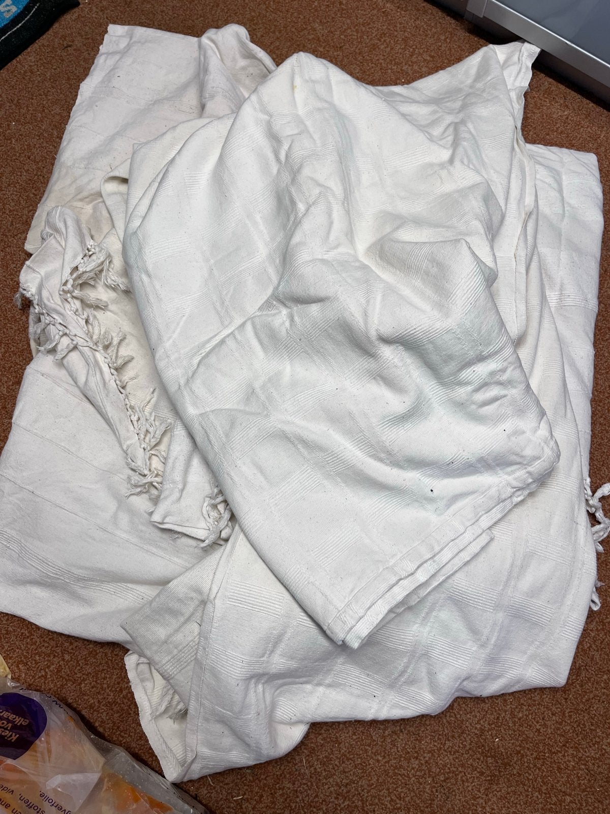 Drie witte plaids, Ophalen, Gebruikt