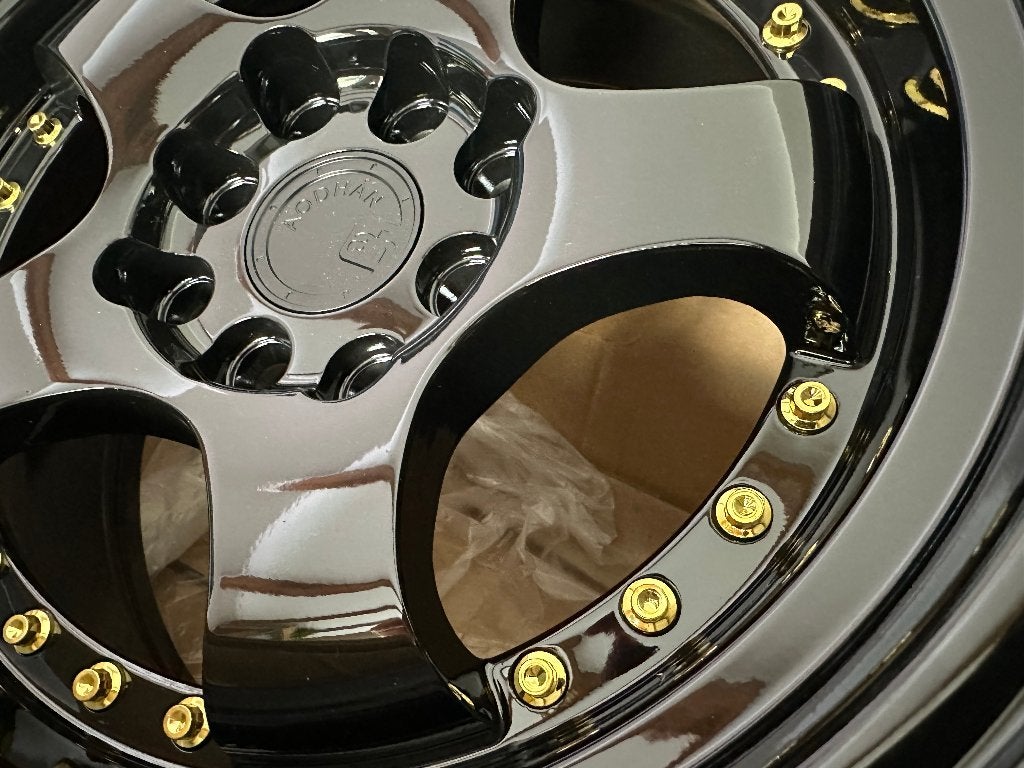 Aodhan AH03 Zwart goud 15 x 8.0J ET20 4x100 4x114.3, Ophalen of Verzenden