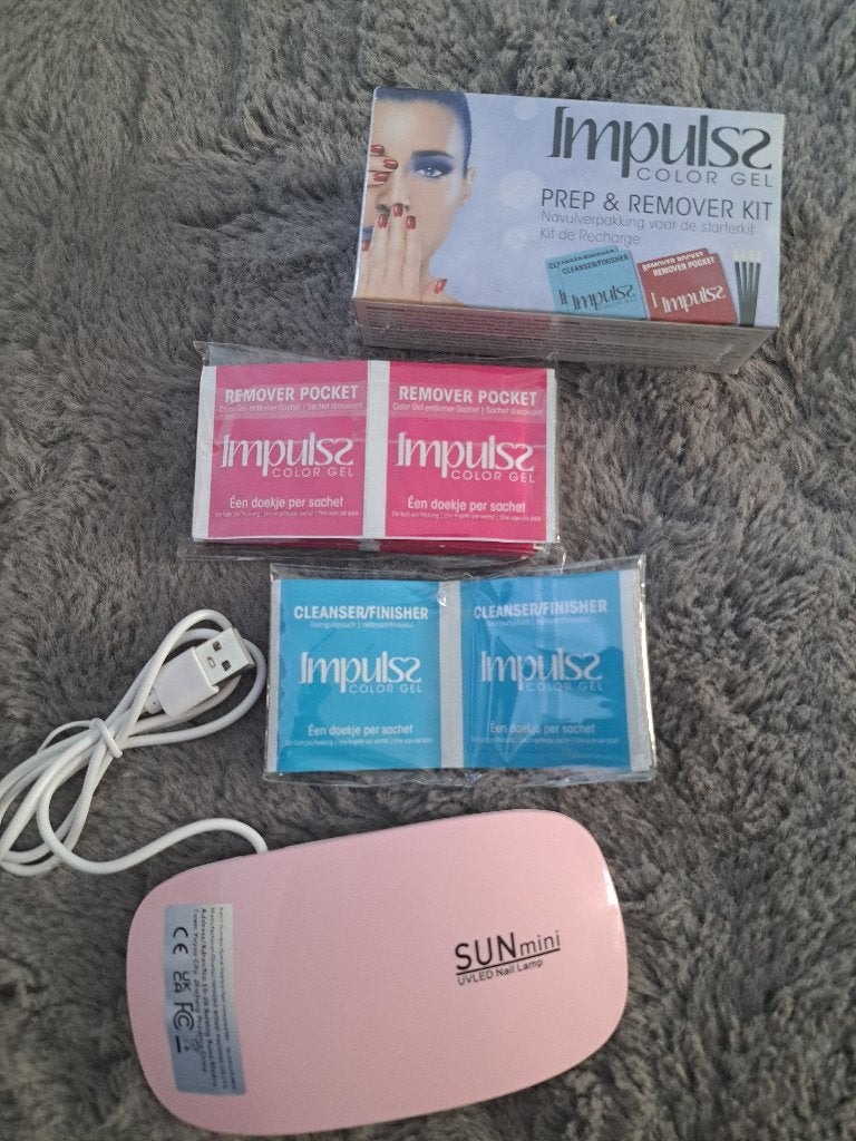 Impulsz nail prep en remover kit. UV lamp., Nieuw, Ophalen of Verzenden, Toebehoren, Handen en Nagels