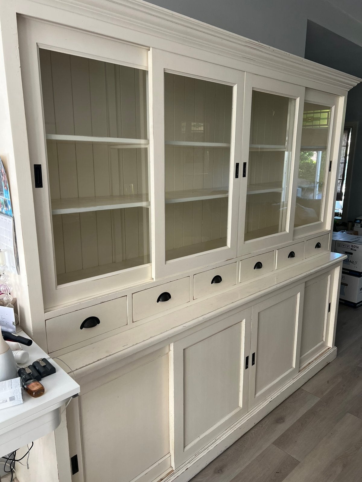 Servieskast - Buffetkast - Vitrinekast, Ophalen, Gebruikt, Met deur(en), 200 cm of meer
