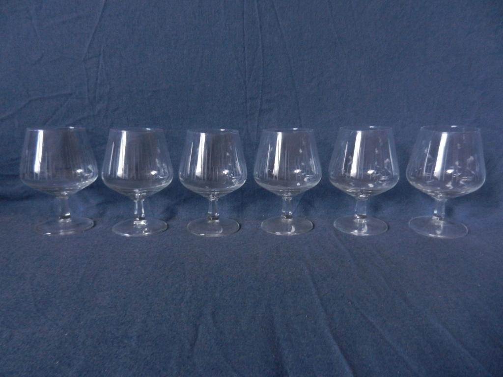 6 glazen Copier Leerdam servies Atlanta cognac glas 9,9 cm 4, Antiek en Kunst, Antiek | Glas en Kristal, Ophalen of Verzenden