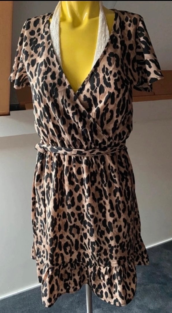 Nieuwe Liz Devy luchtige jurk met animalprint, maat S, Kleding | Dames, Ophalen of Verzenden, Nieuw, Maat 36 (S), Meerkleurig