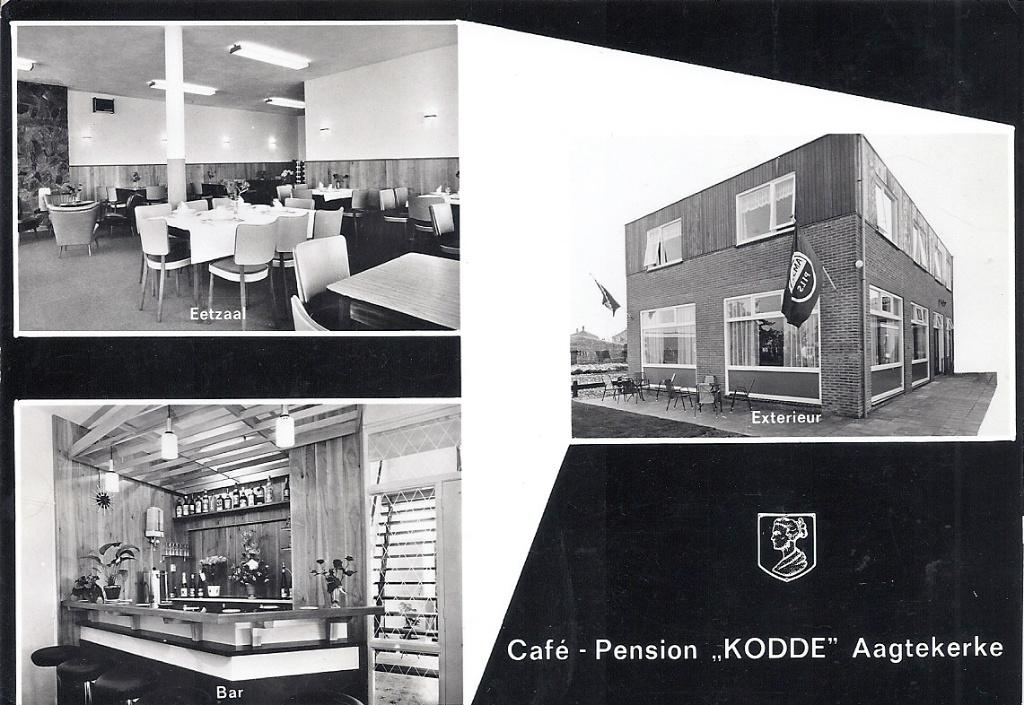 Aagtekerke Cafe-Pension-Kodde 1968, Verzamelen, Ansichtkaarten | Nederland, Verzenden, 1960 tot 1980, Ongelopen, Zeeland