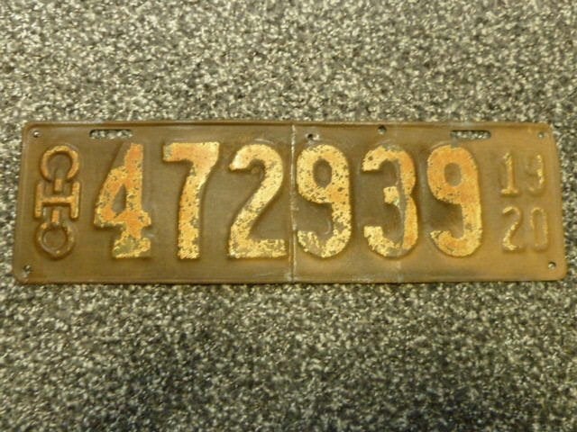 Kentekenplaat licenseplate Ohio 1920 USA, Verzenden, Gebruikt, Auto's
